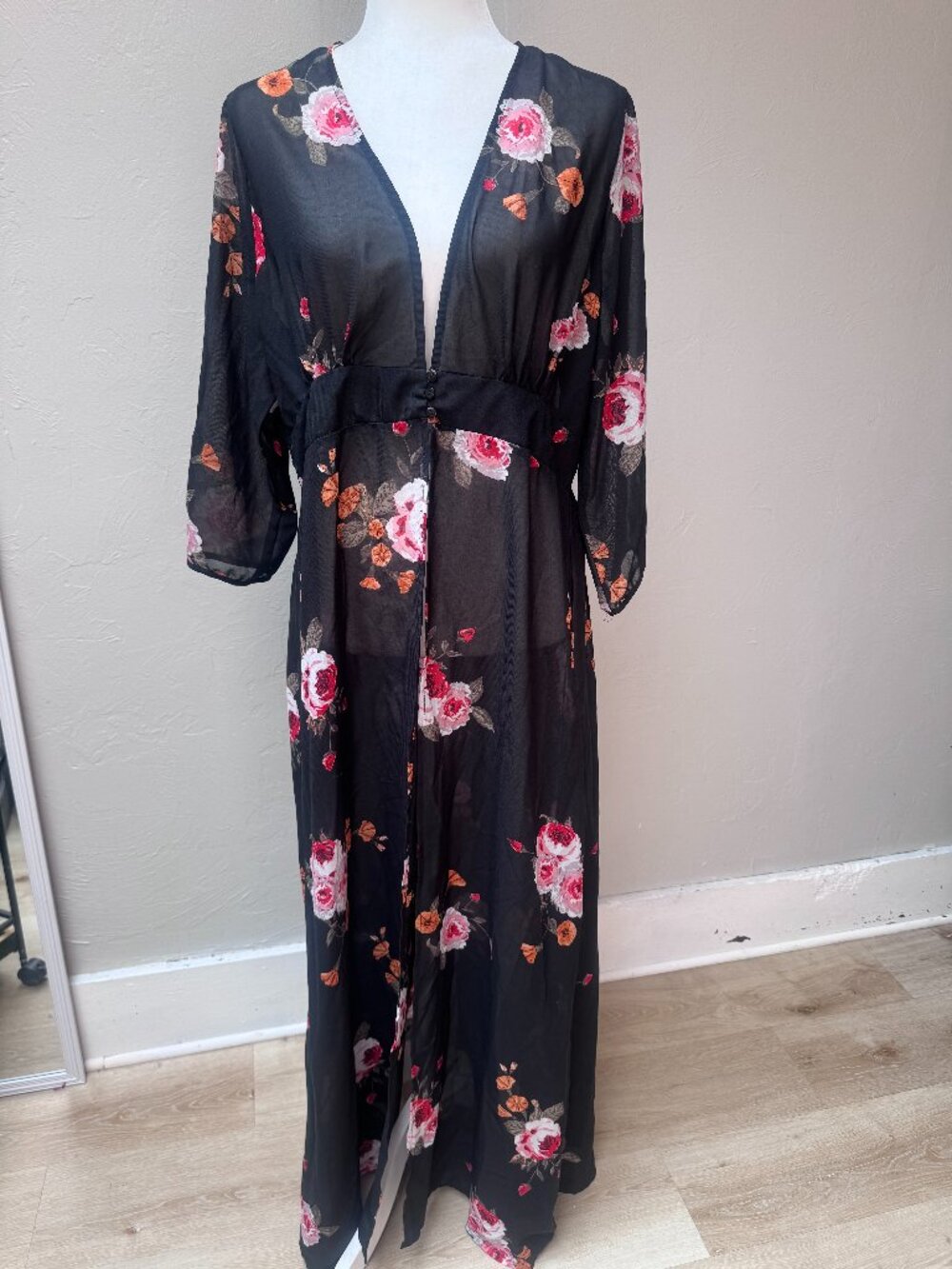 "LIVE 4 TRUTH" VINTAGE 2010s SHEER FRONT CLOSURE COVER UP SZ XL